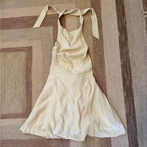 Free People Cream Halter Tie-Back Callie Chic Mini Dress XS